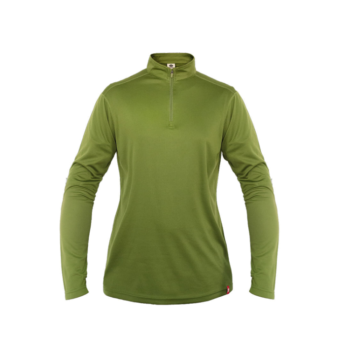 Polera Quebec Half-Zip Mujer Verde Oliva
